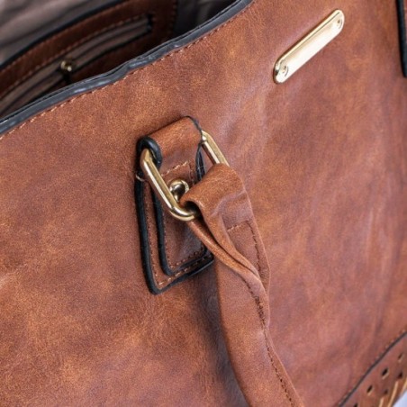 Bolsa Totem Feminina De Ombro Grande Com Detalhes Vazados