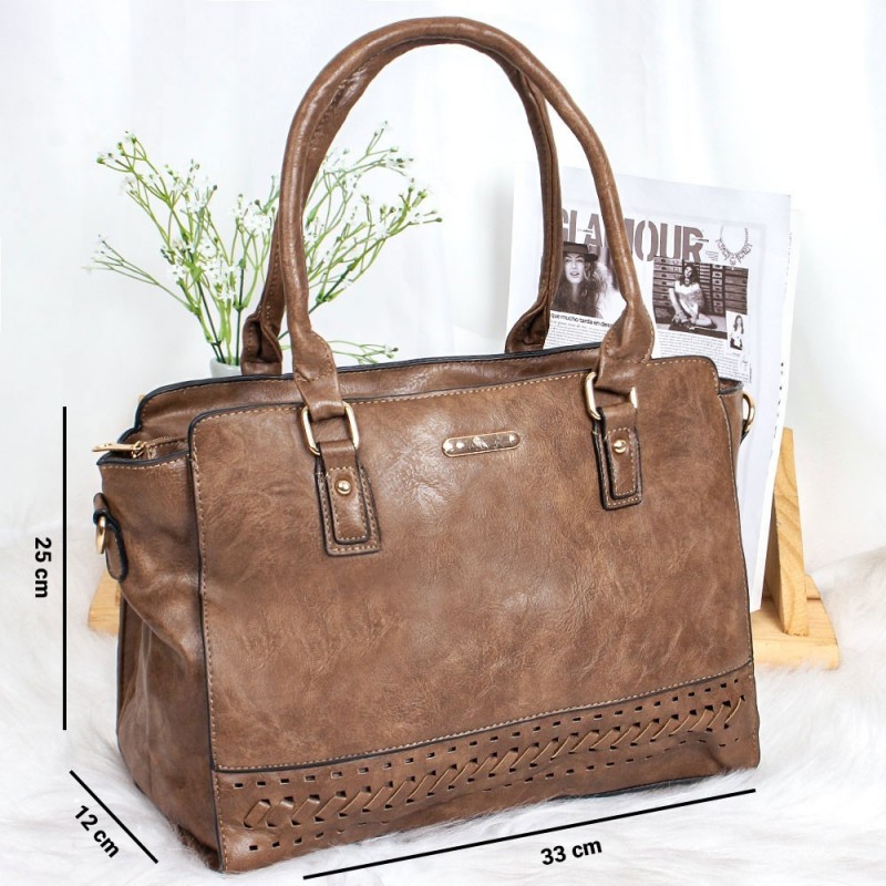 Bolsa Totem Feminina De Ombro Grande Com Detalhes Vazados
