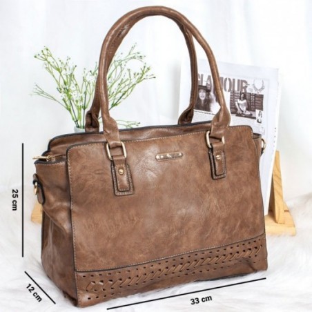 Bolsa Totem Feminina De Ombro Grande Com Detalhes Vazados