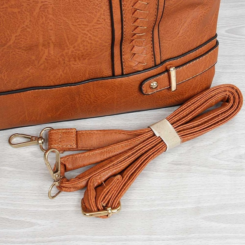 Bolsa De Ombro Feminina Casual Detalhes Em Spikes E Tressê - Compre Agora!