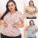 Blusa Plus Size Manga Curta Feminina Estampada Com Perolas