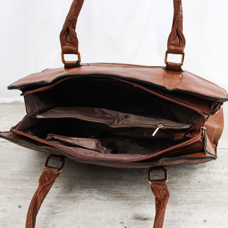 Bolsa Social Feminina De Ombro Grande Com Detalhes Vazados