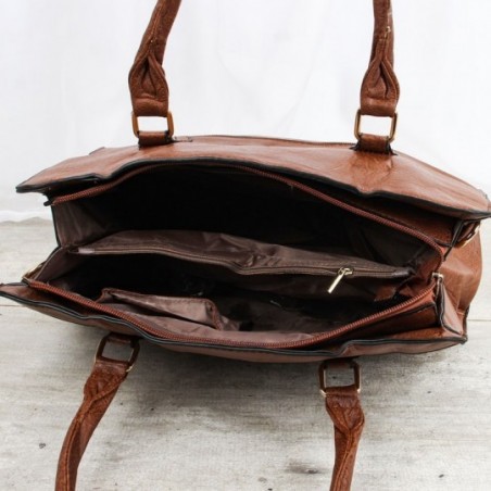 Bolsa Social Feminina De Ombro Grande Com Detalhes Vazados