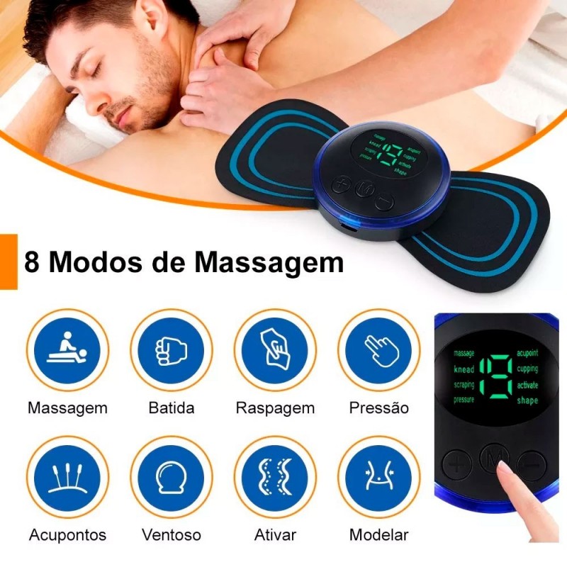 Mini Massageador Muscular Portátil Elétrico Dor Pescoço Coluna