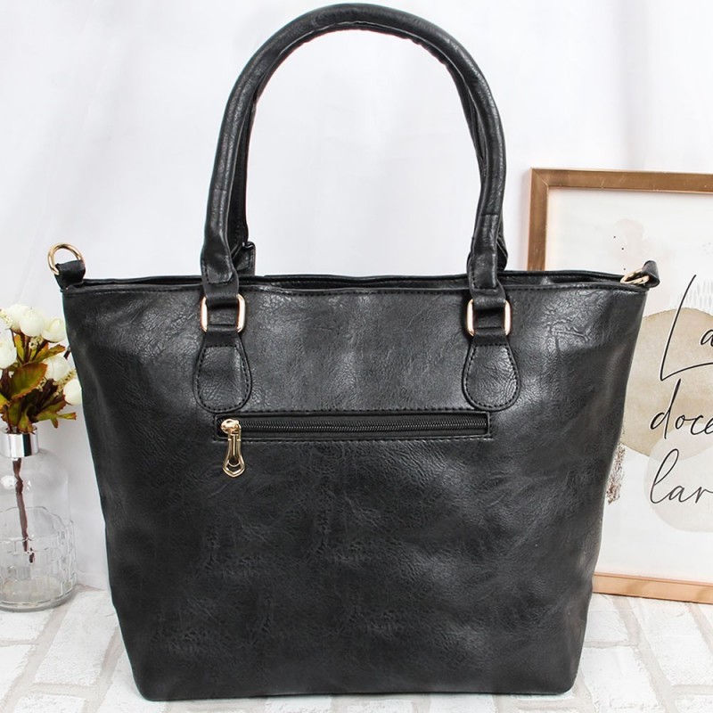 Bolsa Grande De Ombro Feminina Detalhe Em Trançado E Dourado - Compre Agora!