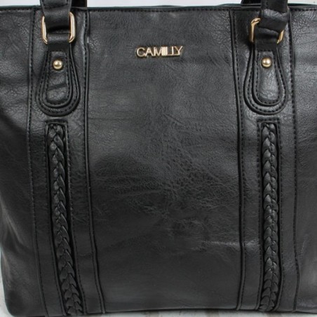 Bolsa Grande De Ombro Feminina Detalhe Em Trançado E Dourado - Compre Agora!