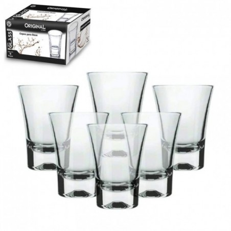 Conjunto Copo Shot Para Drink 6 Peças De Vidro 37 Ml Atacado - Feira da Madrugada SP