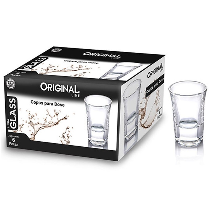 Conjunto Copo Shot Para Drink 6 Peças De Vidro 37 Ml Atacado - Feira da Madrugada SP