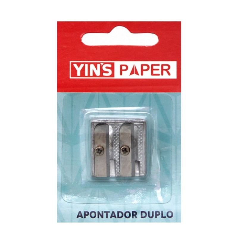 Apontador Duplo De Metal Quadrado Yin's Paper
