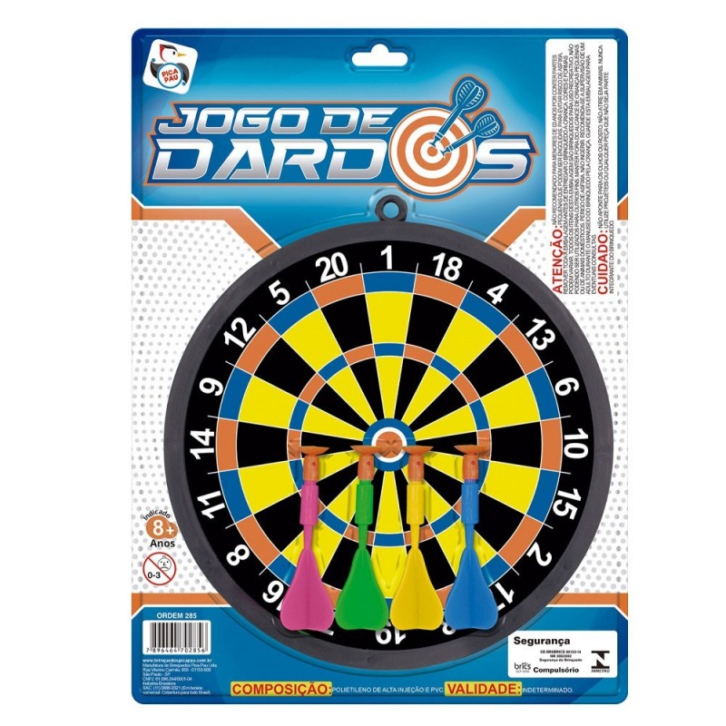 Jogo De Dardos Com Alvo Ventosa Colorido Brinquedo Pica Pau - Feira da Madrugada SP