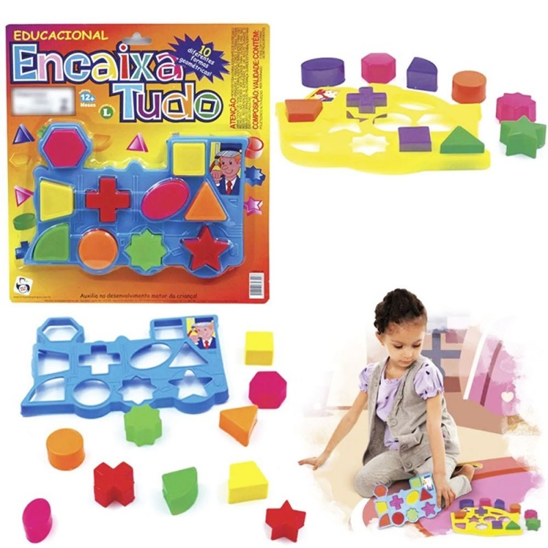 Brinquedo Baby Encaixa Tudo Com 10 Formas Diferentes Educativos - Feira da Madrugada SP