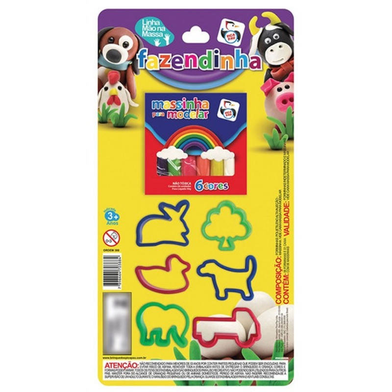 Massinha Com 6 Formas De Bichinhos Brinquedo Infantil Colorido