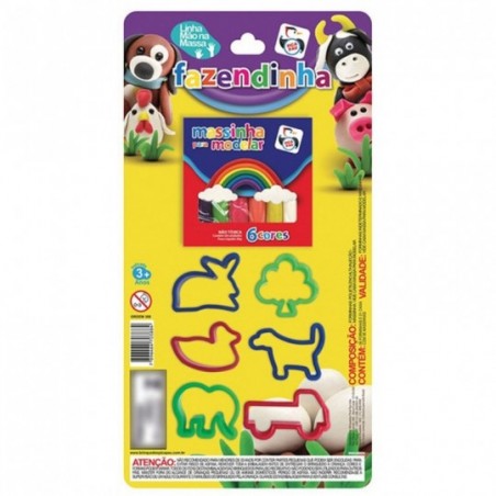 Massinha Com 6 Formas De Bichinhos Brinquedo Infantil Colorido