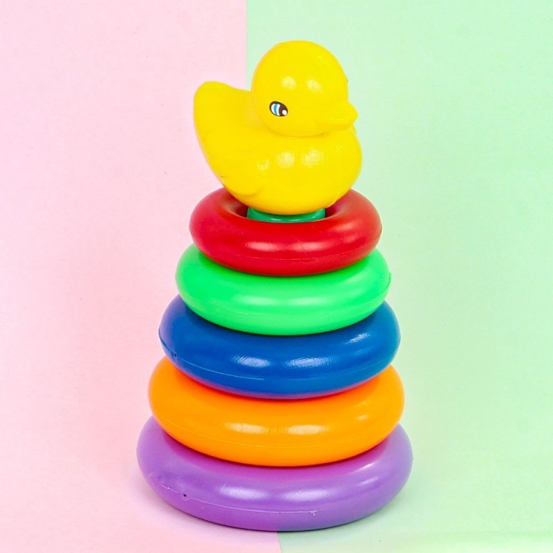 Meu Patinho Com Argolas Coloridas Brinquedo Baby Infantil Educativo - Feira da Madrugada SP