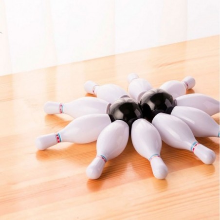 Mini Jogo De Boliche Com 10 Pinos 9,5Cm Brinquedo Infantil - Feira da Madrugada SP