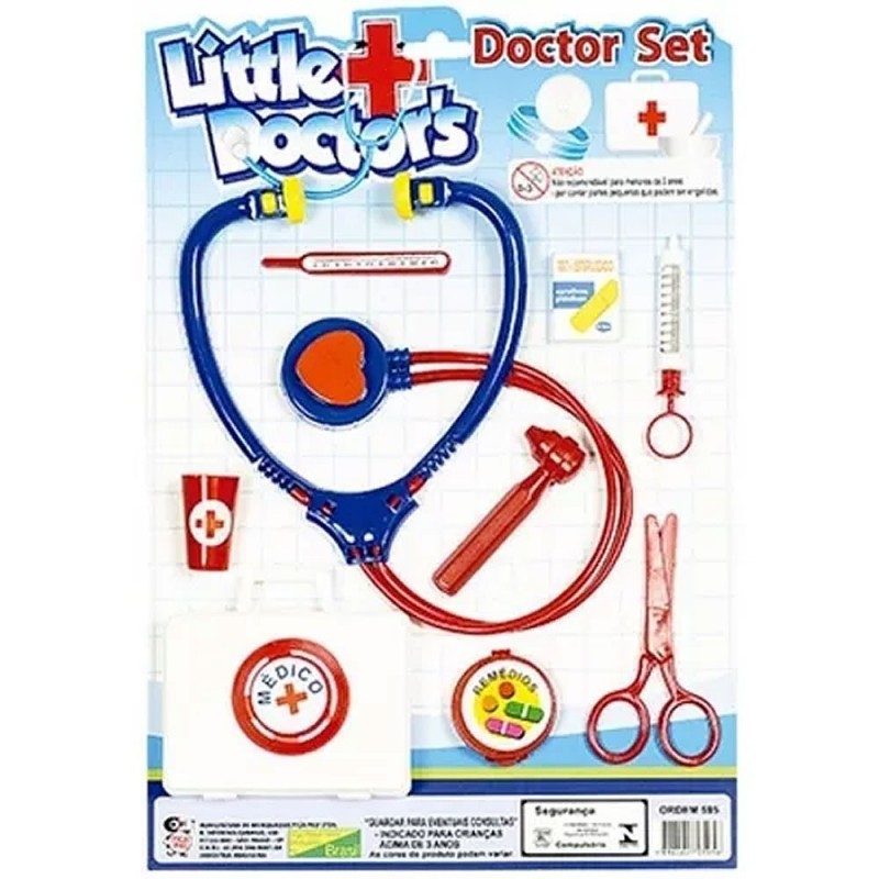 Kit Médico Doutor Infantil De Brinquedo 9 Peças Little Doctor - Feira da Madrugada SP