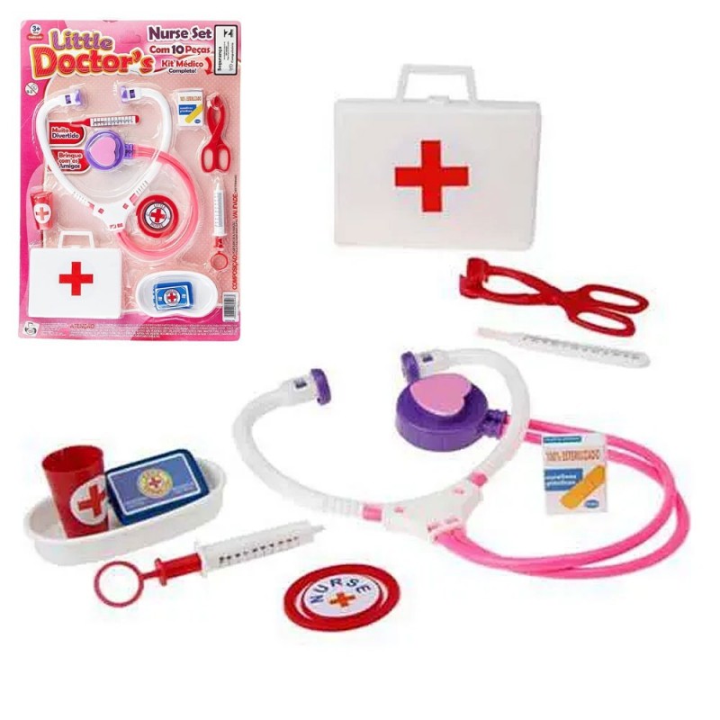 Kit Médica Doutora De Brinquedo Infantil Com 9 Peças Little Doctors - Feira da Madrugada SP