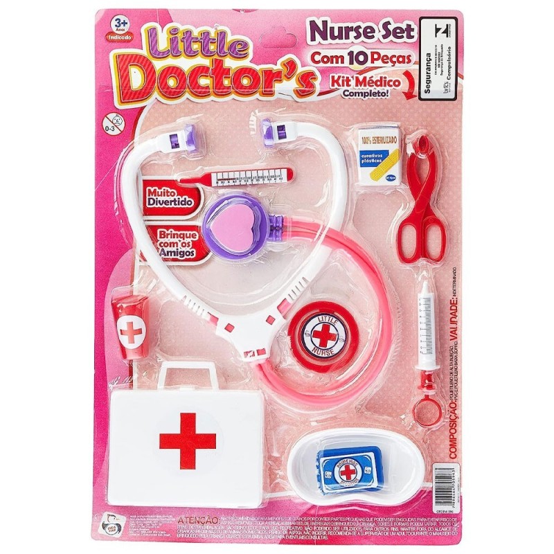 Kit Médica Doutora De Brinquedo Infantil Com 9 Peças Little Doctors - Feira da Madrugada SP