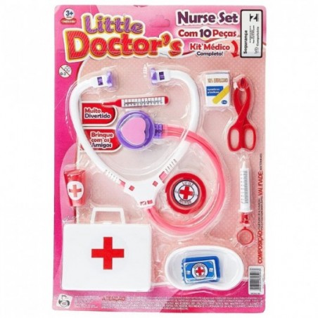 Kit Médica Doutora De Brinquedo Infantil Com 9 Peças Little Doctors - Feira da Madrugada SP