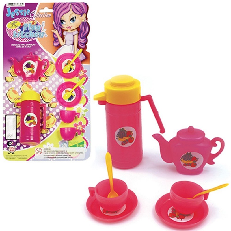 Kit Cafezinho E Cházinho De Brinquedo Rosa Jessie Collection Infantil - Feira da Madrugada SP