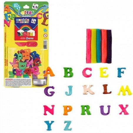 Kit Massinha Com Letras Alfabeto Brinquedo Infantil Colorido - Feira da Madrugada SP