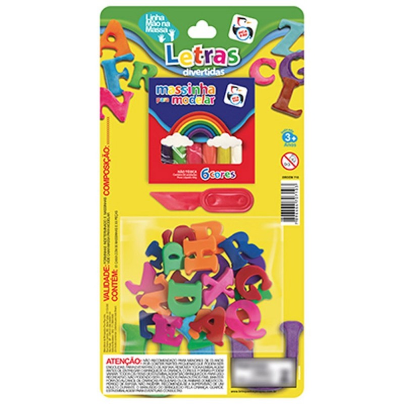 Kit Massinha Com Letras Alfabeto Brinquedo Infantil Colorido - Feira da Madrugada SP