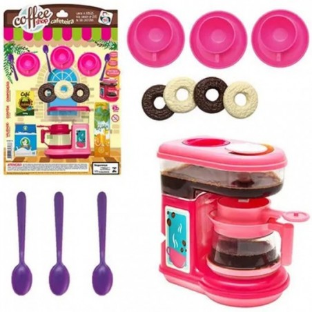 Kit Cafeteira + Xícaras + Docinhos De Brinquedo Coffe Shop Infantil - Feira da Madrugada SP