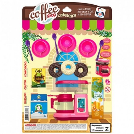 Kit Cafeteira + Xícaras + Docinhos De Brinquedo Coffe Shop Infantil - Feira da Madrugada SP