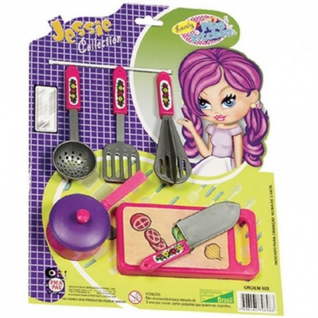 Kit Cozinha Com Utensílios Panelinha De Brinquedo Infantil Jessie - Feira da Madrugada SP