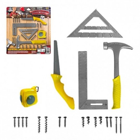 Kit Ferramentas Martelo Serra Parafusos De Brinquedo 22 Peças - Feira da Madrugada SP