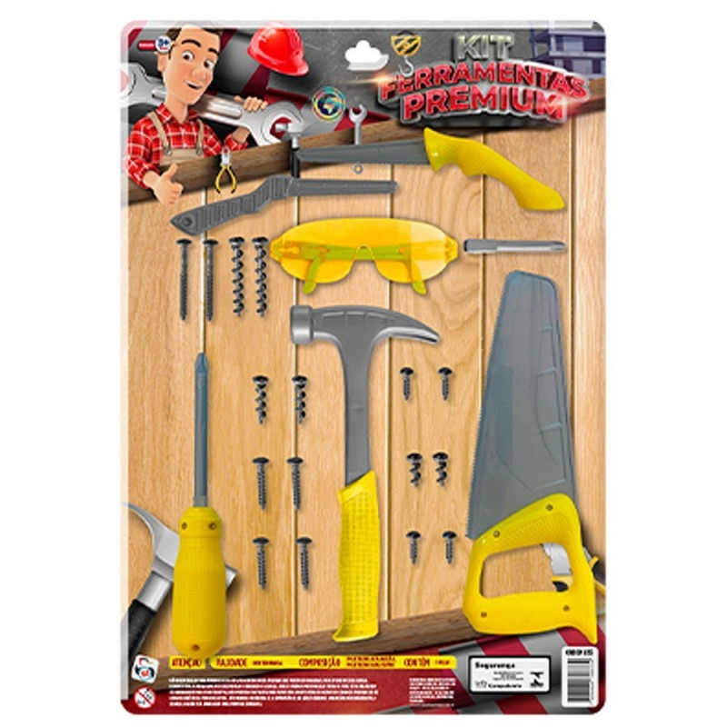 Kit Ferramentas 23 Peças Martelo Parafusos Óculos De Brinquedo - Feira da Madrugada SP