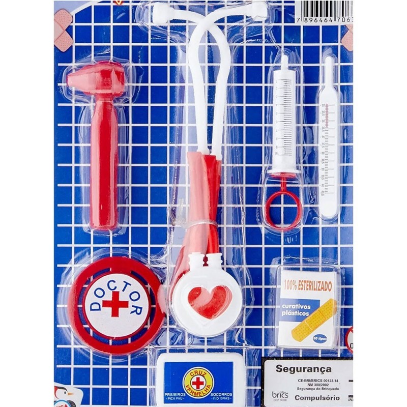 Kit Medido Doutor 7 Peças De Brinquedo Little Doctor's Infantil - Feira da Madrugada SP