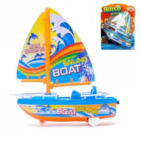 Barquinho De Brinquedo Movido A Corda Colorido 20 Cm Infantil - Feira da Madrugada SP