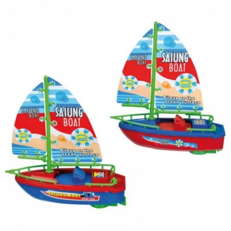 Barquinho De Brinquedo Movido A Corda Colorido 20 Cm Infantil - Feira da Madrugada SP
