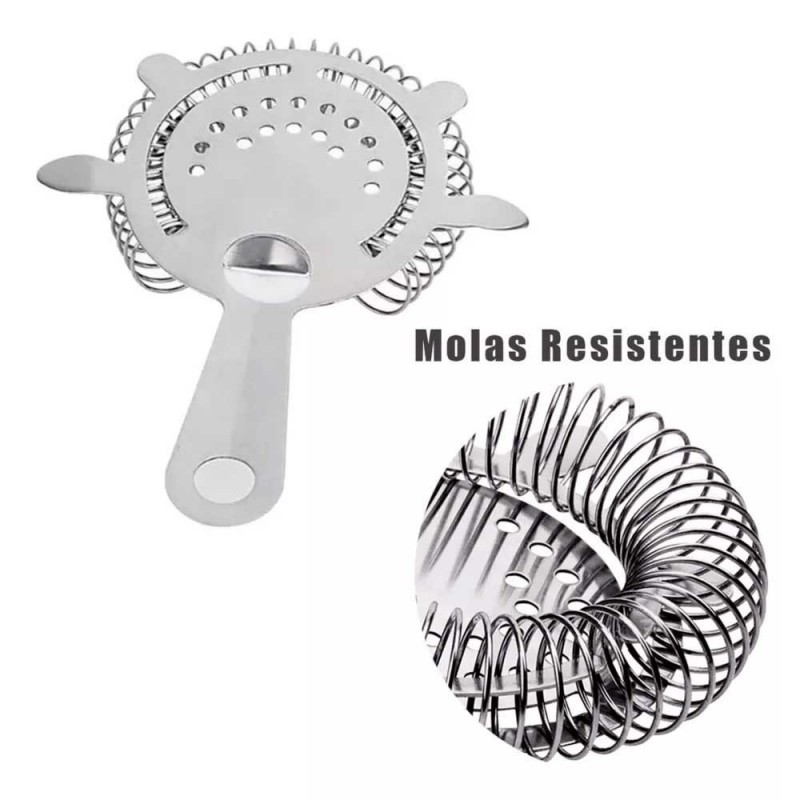 Coador De Gelo Strainer Profissional Inox Barman Drinks Bebidas - Compre Agora!