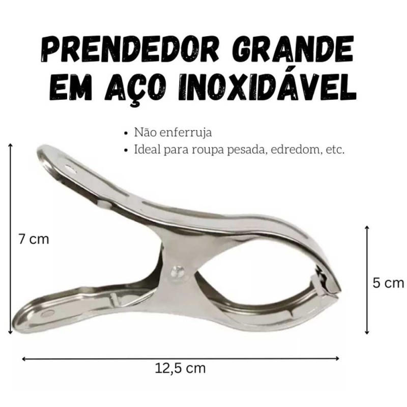 Prendedor Para Edredom 2 Peças De Inox Grande  - Compre Agora!