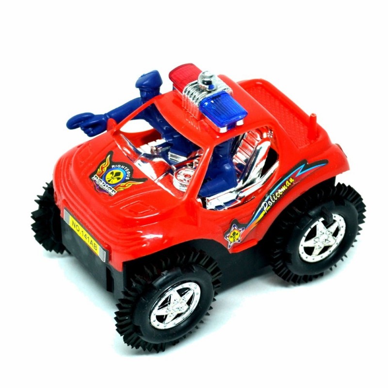 Carrinho Maluco Policial Possante Giro 360° Colorido Brinquedo - Feira da Madrugada SP