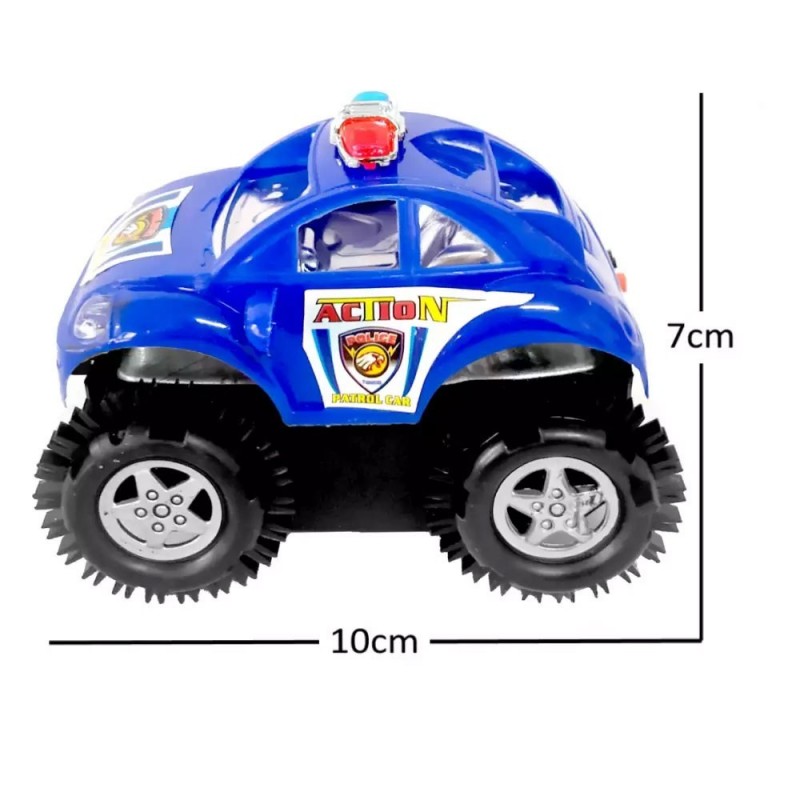 Carrinho Maluco Policial Possante Giro 360° Colorido Brinquedo - Feira da Madrugada SP