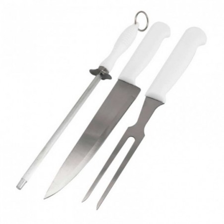 Conjunto Churrasco Inox De Faca Garfo E Chaira Wellmix - Compre Aqui!