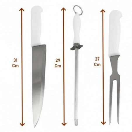 Conjunto Churrasco Inox De Faca Garfo E Chaira Wellmix - Compre Aqui!