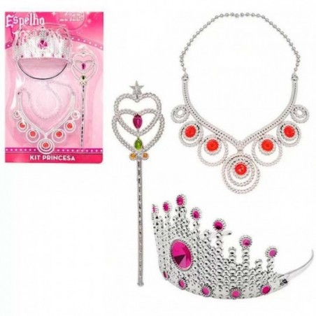 Kit Princesa Infantil Com Coroa E Acessórios 3 Peças WellKids - Compre Agora!