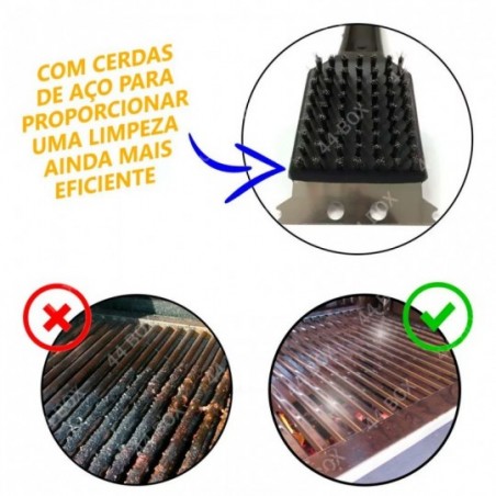 Escova De Aço Para Grelhas Churrascaria Raspador Cabo Plástico - Compre Agora!