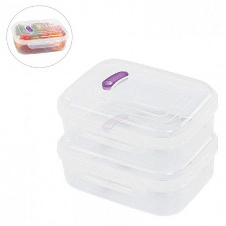 Kit 2 Potes Porta Mantimentos 600ml Com Tampa Trava E Válvula - Feira da Madrugada SP