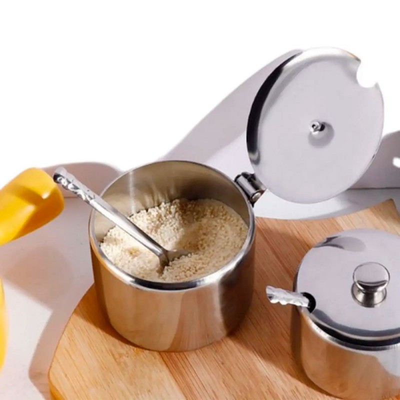 Açucareiro Com Tampa + Colher De Inox Elegante 220ml - Compre Agora!