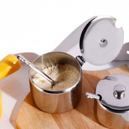 Açucareiro Com Tampa + Colher De Inox Elegante 220ml - Compre Agora!