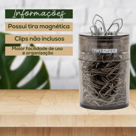 Porta Clips Magnético Yin's Paper Organizador - Feira da Madrugada SP