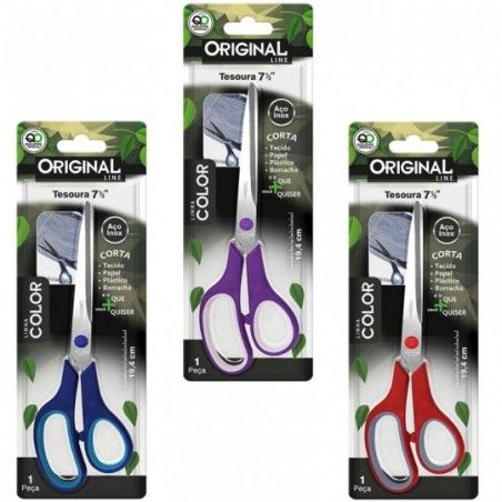 Tesoura Multiuso De Inox Corta Tecido Papel Colors 7½'' 19,4Cm -Compre Agora!