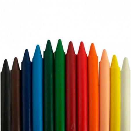 Giz De Cera 12 Cores Colorido Gizão Escolar - Feira da Madrugada SP