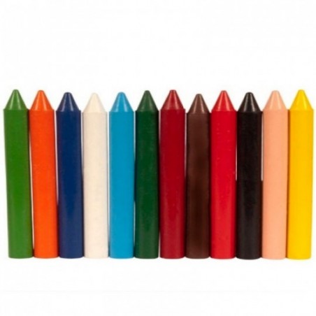 Giz De Cera 12 Cores Colorido Gizão Escolar - Feira da Madrugada SP