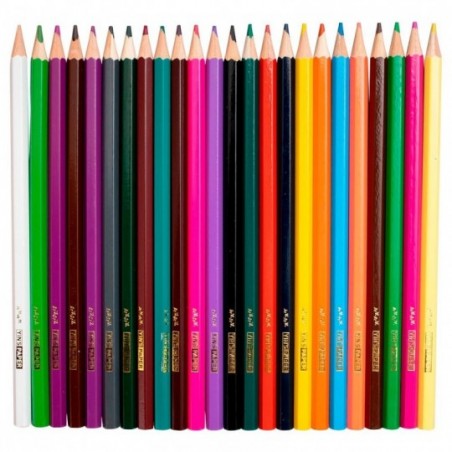 Lápis De Cor Com 24 Cores Sextavado Yin's Paper Escolar - Feira da Madrugada SP